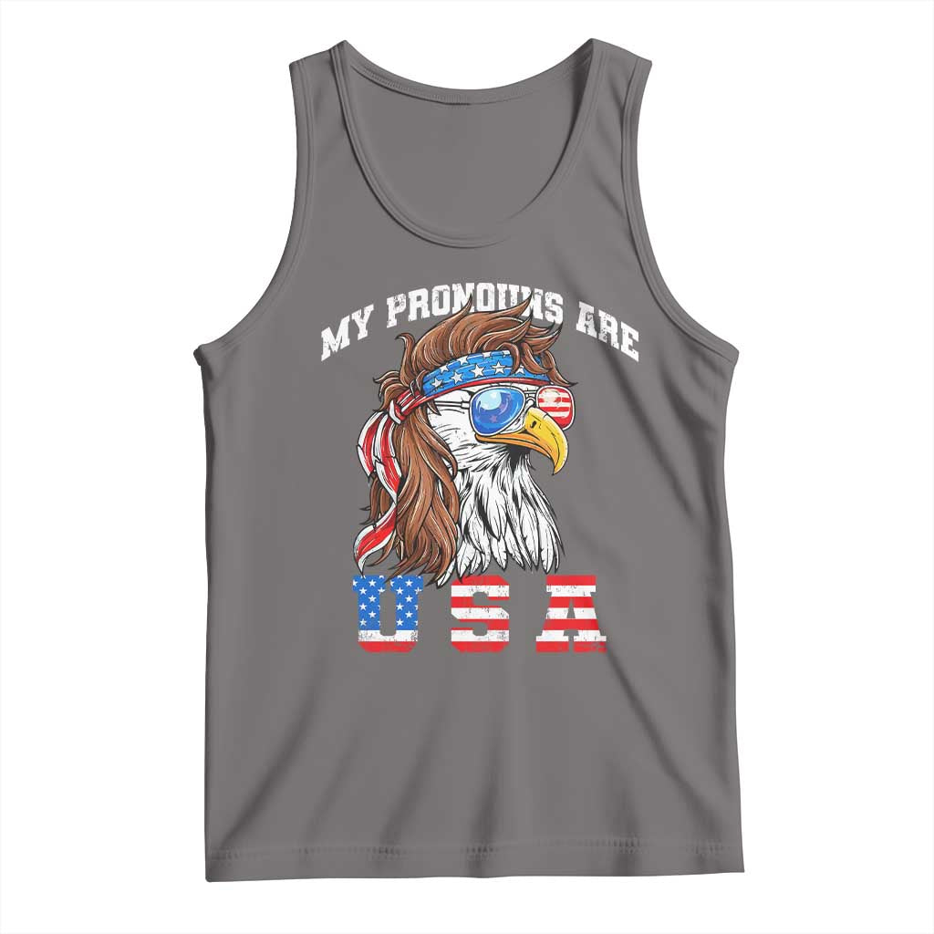 Funny 4th of July Tank Top My Pronouns Are USA Eagle American - Wonder Print Shop