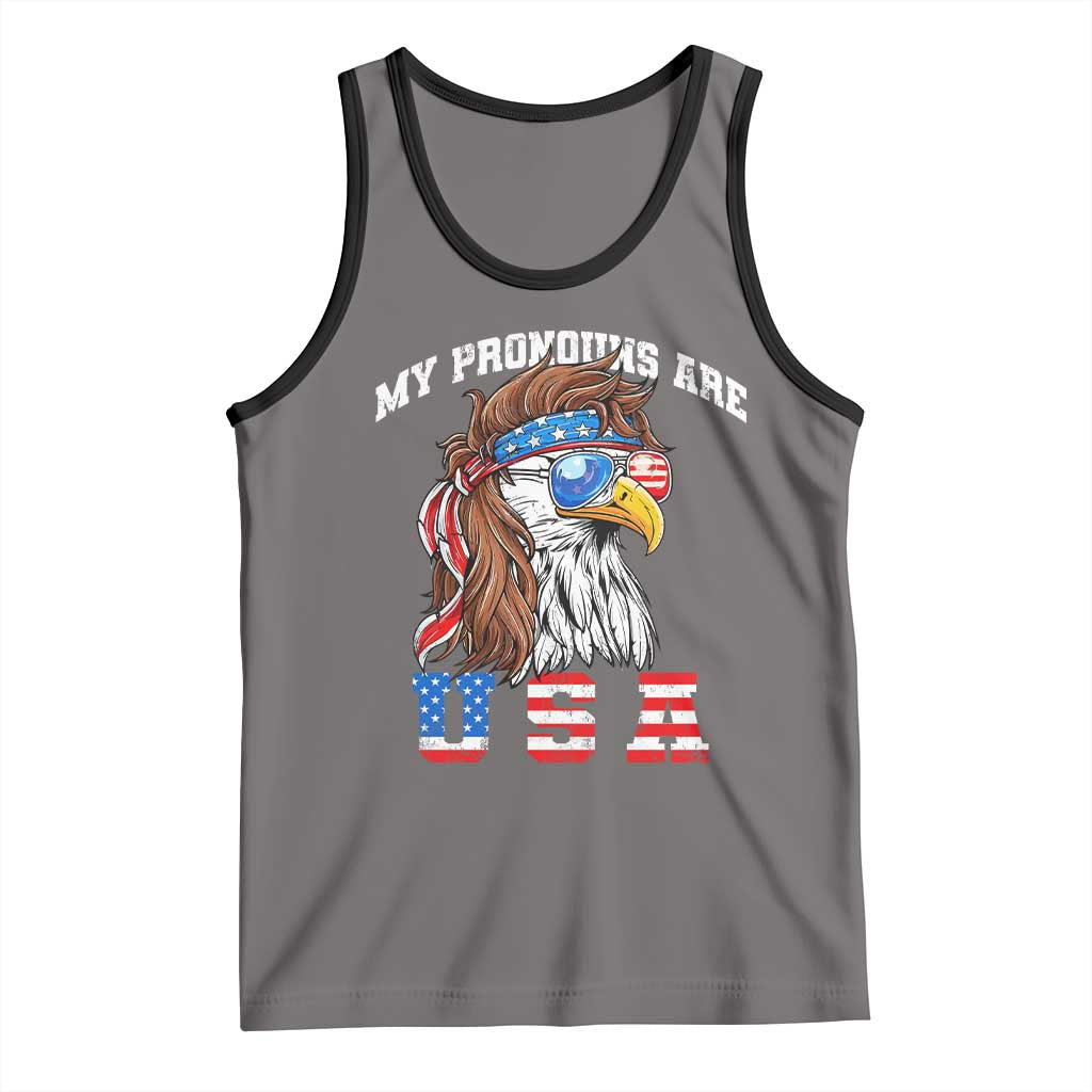 Funny 4th of July Tank Top My Pronouns Are USA Eagle American - Wonder Print Shop