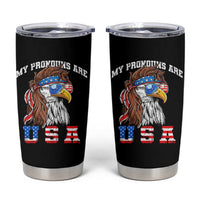 Funny 4th of July Tumbler Cup My Pronouns Are USA Eagle American - Wonder Print Shop