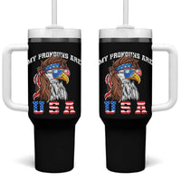 Funny 4th of July Tumbler With Handle My Pronouns Are USA Eagle American - Wonder Print Shop