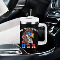 Funny 4th of July Tumbler With Handle My Pronouns Are USA Eagle American - Wonder Print Shop