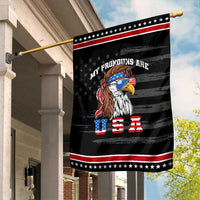 Funny 4th of July Garden Flag My Pronouns Are USA Eagle American