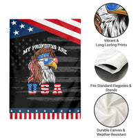 Funny 4th of July Garden Flag My Pronouns Are USA Eagle American
