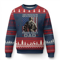 Proud Army Dad Ugly Christmas Sweater I Once Protected Him Now He Protects Me - Wonder Print Shop