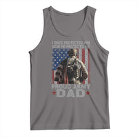 Proud Army Dad Tank Top I Once Protected Him Now He Protects Me - Wonder Print Shop
