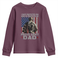 Proud Army Dad Youth Sweatshirt I Once Protected Him Now He Protects Me - Wonder Print Shop