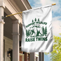 Support Wildlife Raise Twins Garden Flag Twin Parent Mom Dad Bear Family