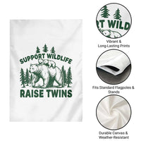 Support Wildlife Raise Twins Garden Flag Twin Parent Mom Dad Bear Family