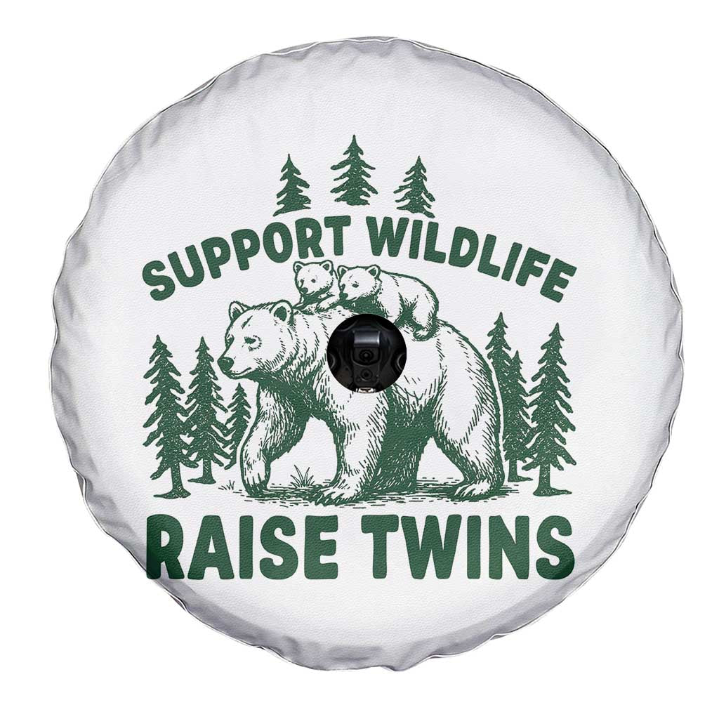 Support Wildlife Raise Twins Spare Tire Cover Twin Parent Mom Dad Bear Family