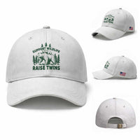 Support Wildlife Raise Twins Baseball Cap Twin Parent Mom Dad Bear Family