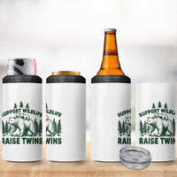 Support Wildlife Raise Twins 4 in 1 Can Cooler Tumbler Twin Parent Mom Dad Bear Family