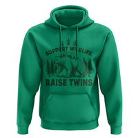 Support Wildlife Raise Twins Hoodie Twin Parent Mom Dad Bear Family