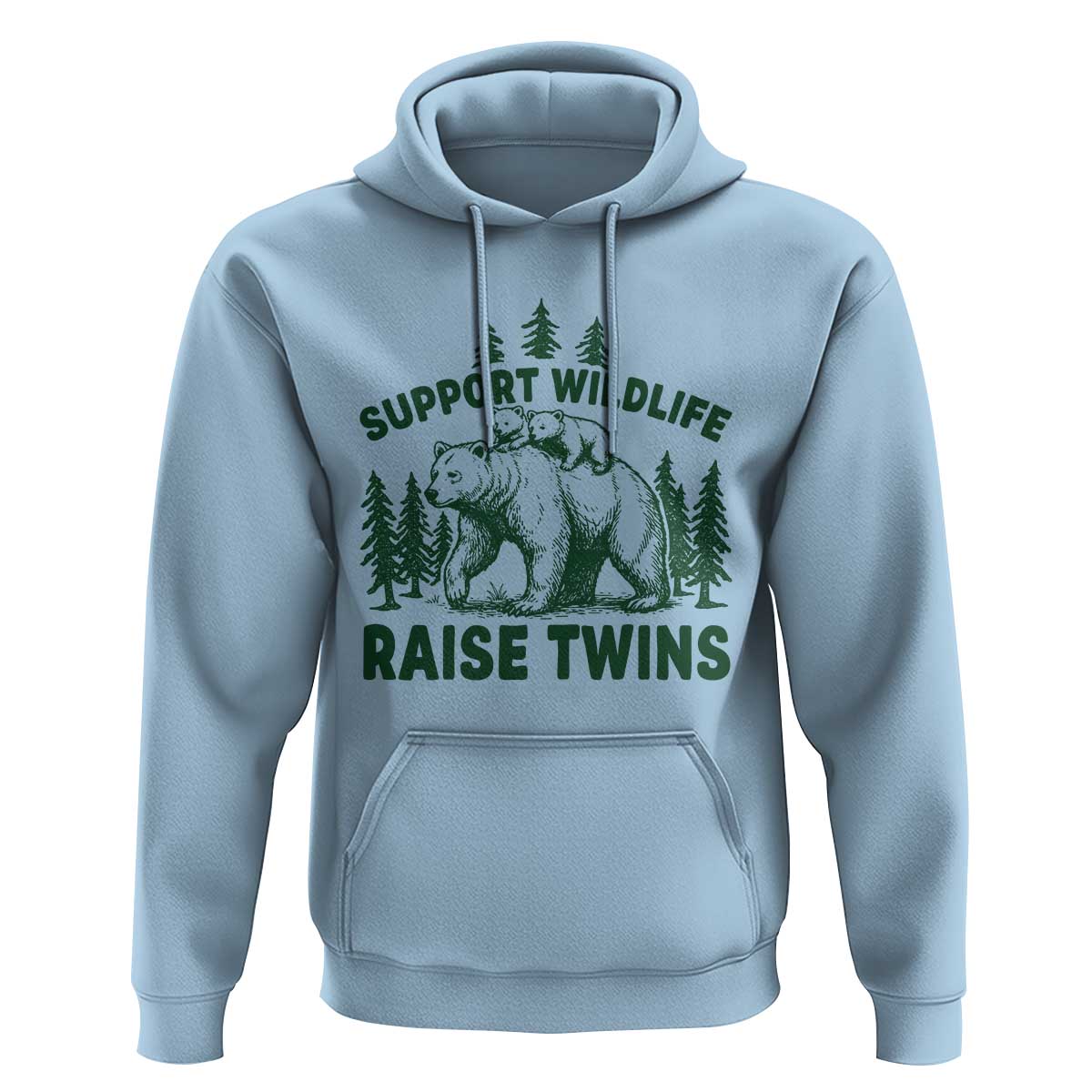 Support Wildlife Raise Twins Hoodie Twin Parent Mom Dad Bear Family