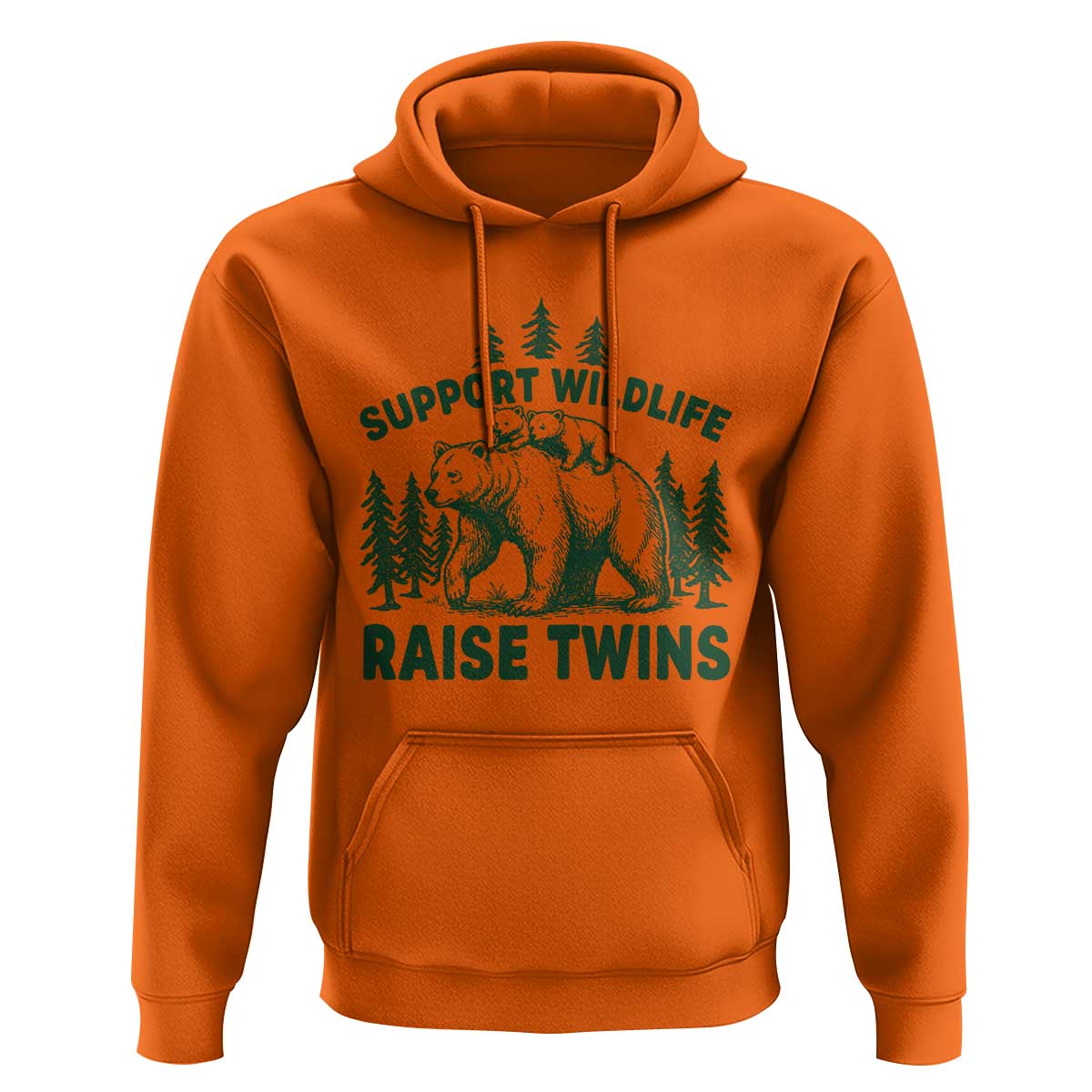 Support Wildlife Raise Twins Hoodie Twin Parent Mom Dad Bear Family
