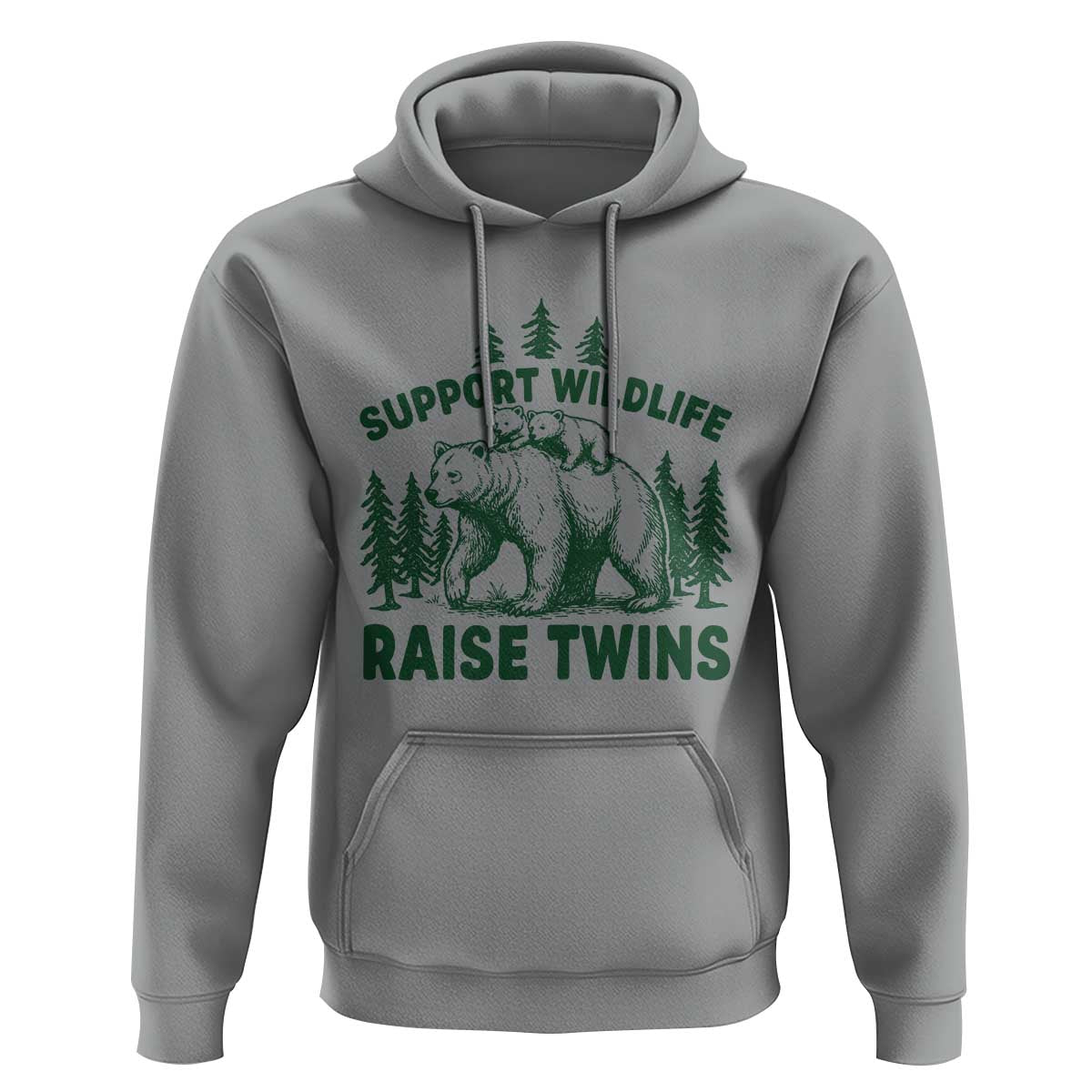 Support Wildlife Raise Twins Hoodie Twin Parent Mom Dad Bear Family