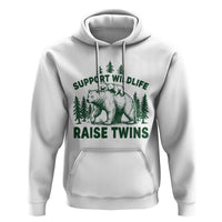 Support Wildlife Raise Twins Hoodie Twin Parent Mom Dad Bear Family