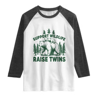 Support Wildlife Raise Twins Raglan Shirt Twin Parent Mom Dad Bear Family