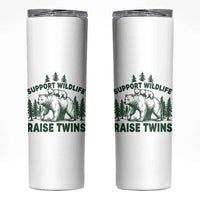 Support Wildlife Raise Twins Skinny Tumbler Twin Parent Mom Dad Bear Family