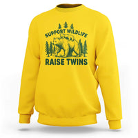 Support Wildlife Raise Twins Sweatshirt Twin Parent Mom Dad Bear Family