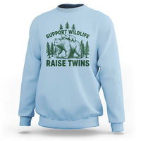 Support Wildlife Raise Twins Sweatshirt Twin Parent Mom Dad Bear Family
