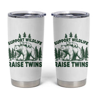 Support Wildlife Raise Twins Tumbler Cup Twin Parent Mom Dad Bear Family