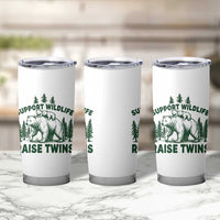 Support Wildlife Raise Twins Tumbler Cup Twin Parent Mom Dad Bear Family