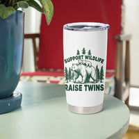 Support Wildlife Raise Twins Tumbler Cup Twin Parent Mom Dad Bear Family