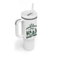 Support Wildlife Raise Twins Tumbler With Handle Twin Parent Mom Dad Bear Family