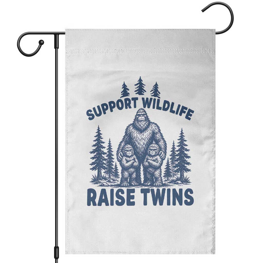 Support Wildlife Raise Twins Garden Flag Twin Dad Mom Parent Bigfoot Family