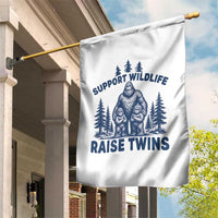 Support Wildlife Raise Twins Garden Flag Twin Dad Mom Parent Bigfoot Family