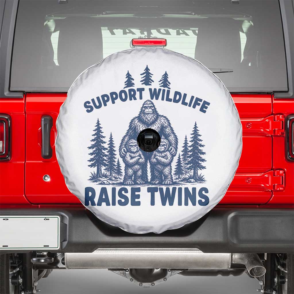 Support Wildlife Raise Twins Spare Tire Cover Twin Dad Mom Parent Bigfoot Family