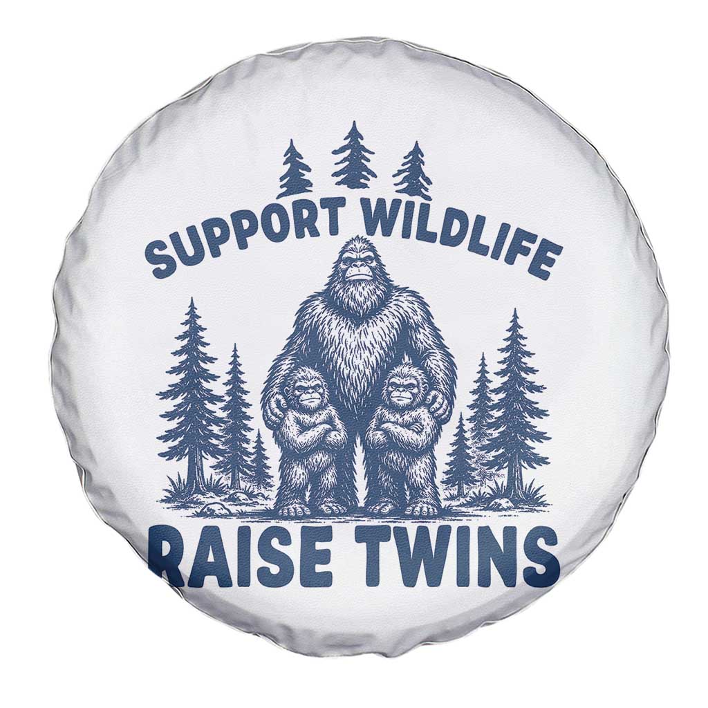 Support Wildlife Raise Twins Spare Tire Cover Twin Dad Mom Parent Bigfoot Family