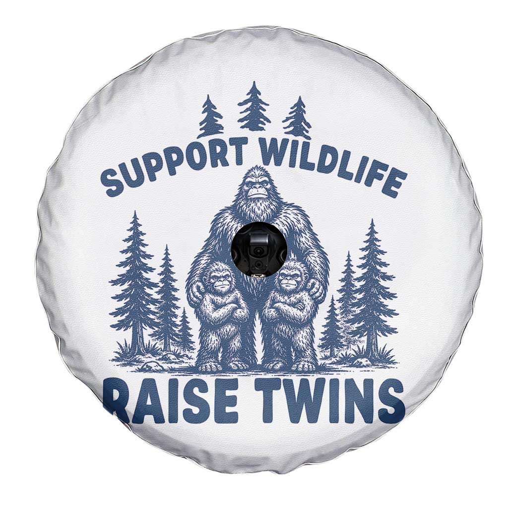 Support Wildlife Raise Twins Spare Tire Cover Twin Dad Mom Parent Bigfoot Family