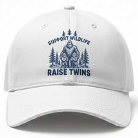 Support Wildlife Raise Twins Baseball Cap Twin Dad Mom Parent Bigfoot Family