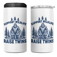 Support Wildlife Raise Twins 4 in 1 Can Cooler Tumbler Twin Dad Mom Parent Bigfoot Family