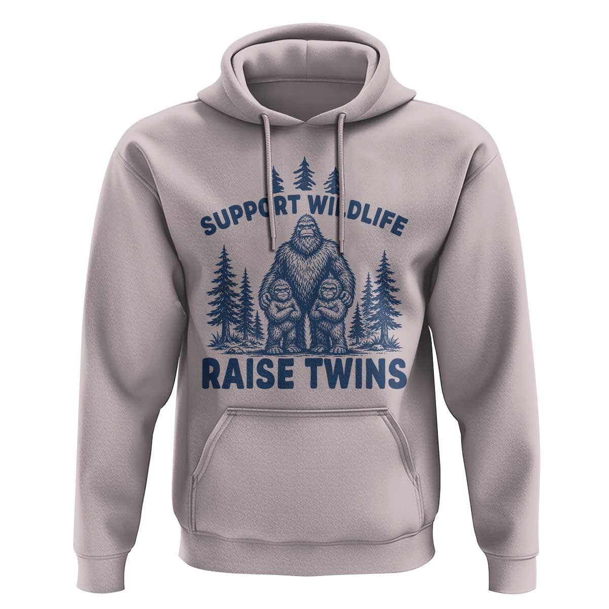 Support Wildlife Raise Twins Hoodie Twin Dad Mom Parent Bigfoot Family