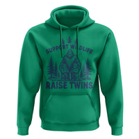 Support Wildlife Raise Twins Hoodie Twin Dad Mom Parent Bigfoot Family