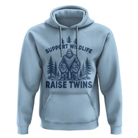 Support Wildlife Raise Twins Hoodie Twin Dad Mom Parent Bigfoot Family
