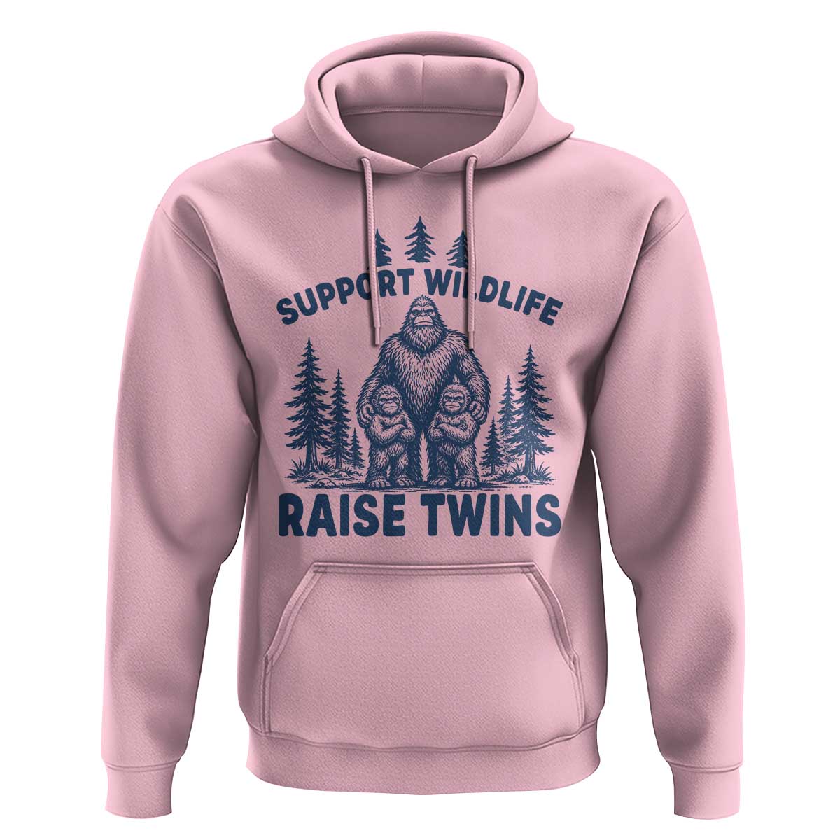 Support Wildlife Raise Twins Hoodie Twin Dad Mom Parent Bigfoot Family