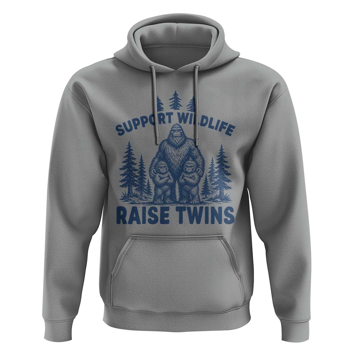 Support Wildlife Raise Twins Hoodie Twin Dad Mom Parent Bigfoot Family