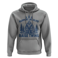 Support Wildlife Raise Twins Hoodie Twin Dad Mom Parent Bigfoot Family