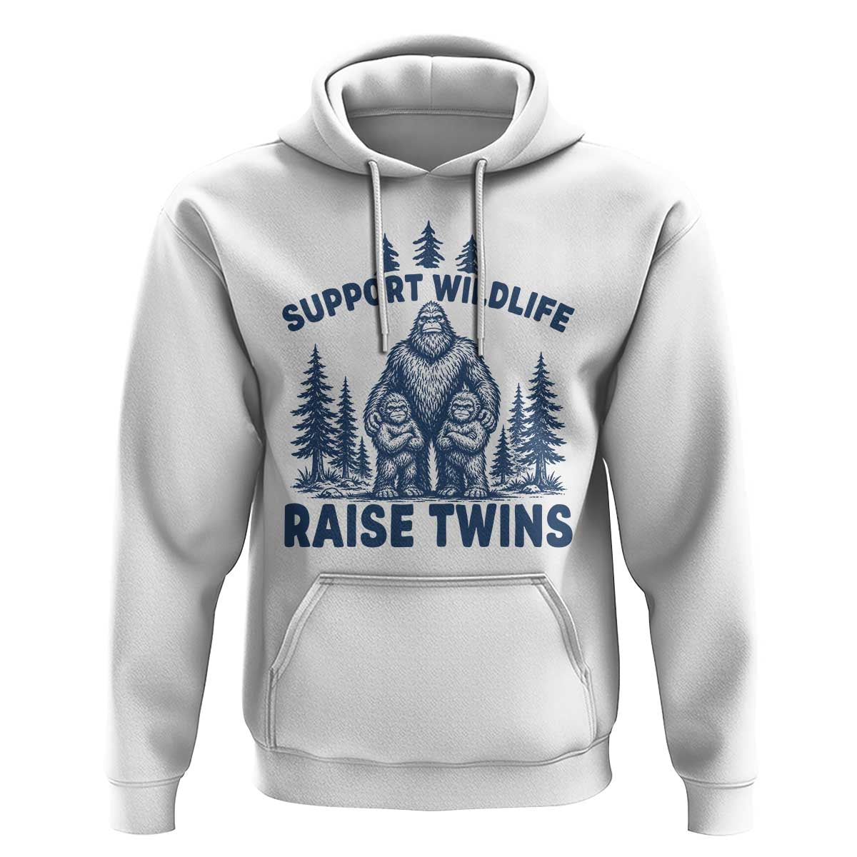 Support Wildlife Raise Twins Hoodie Twin Dad Mom Parent Bigfoot Family