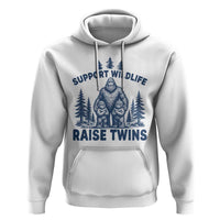 Support Wildlife Raise Twins Hoodie Twin Dad Mom Parent Bigfoot Family