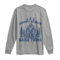 Support Wildlife Raise Twins Long Sleeve Shirt Twin Dad Mom Parent Bigfoot Family