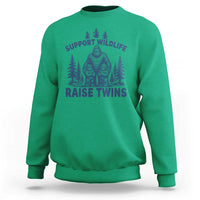 Support Wildlife Raise Twins Sweatshirt Twin Dad Mom Parent Bigfoot Family
