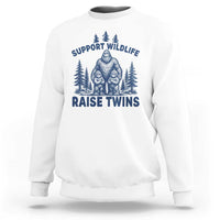 Support Wildlife Raise Twins Sweatshirt Twin Dad Mom Parent Bigfoot Family