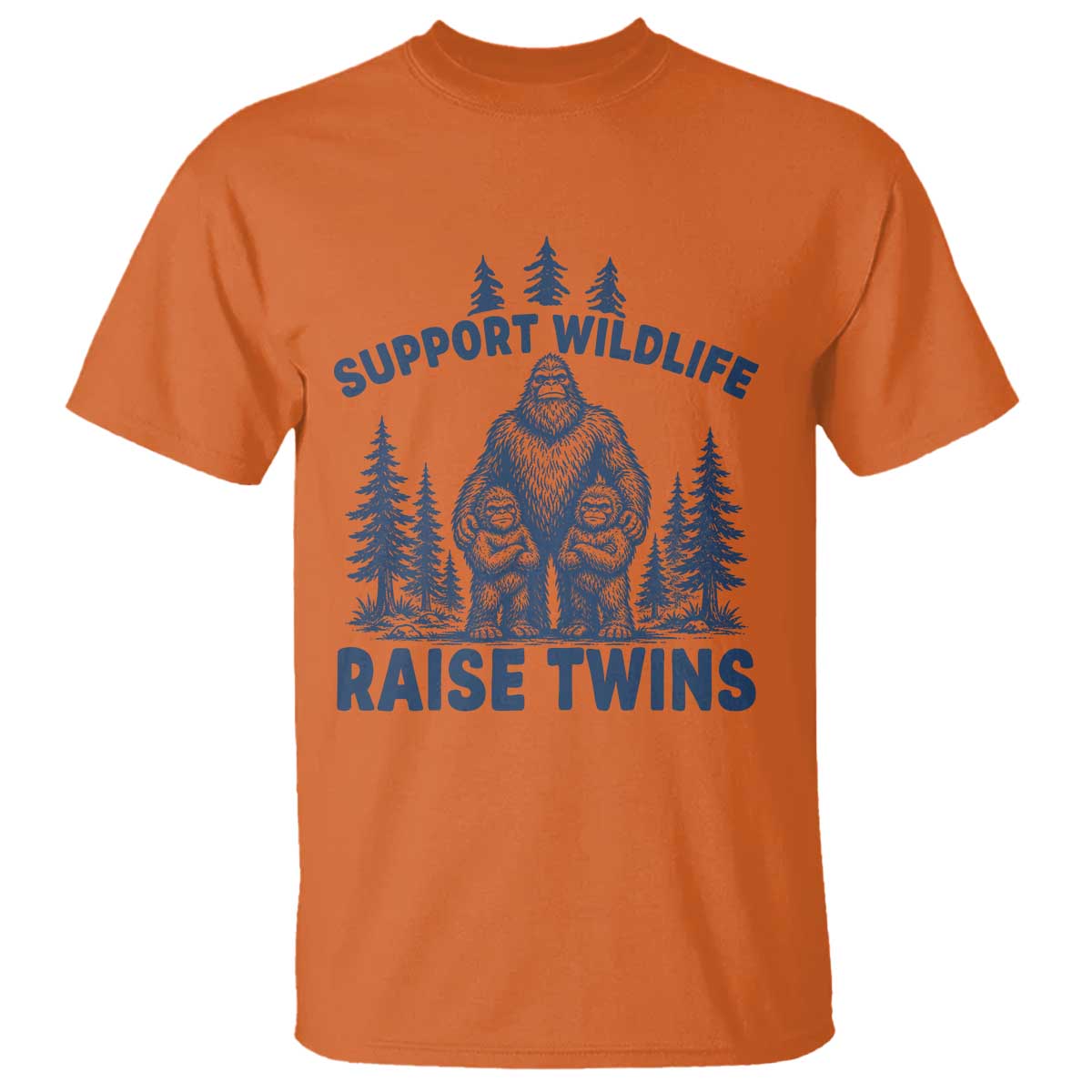 Support Wildlife Raise Twins T Shirt Twin Dad Mom Parent Bigfoot Family