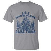 Support Wildlife Raise Twins T Shirt Twin Dad Mom Parent Bigfoot Family
