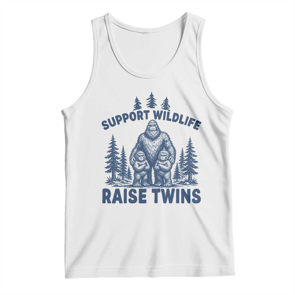 Support Wildlife Raise Twins Tank Top Twin Dad Mom Parent Bigfoot Family