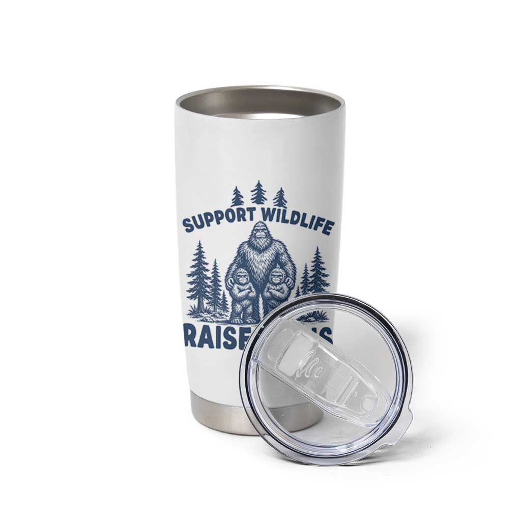 Support Wildlife Raise Twins Tumbler Cup Twin Dad Mom Parent Bigfoot Family